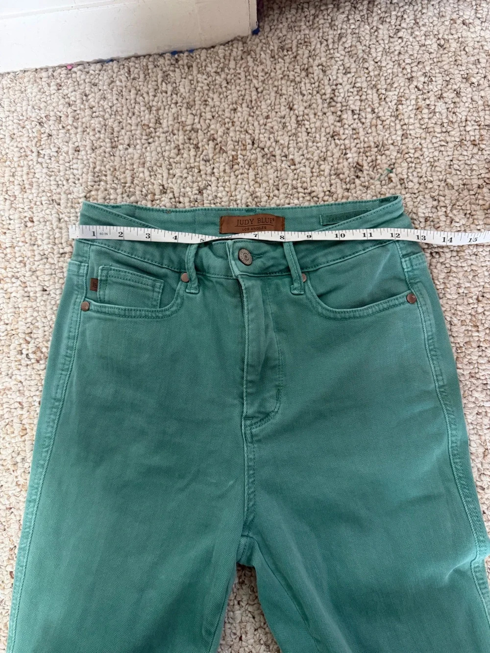 Judy Blue Straight Leg Flare Sea Green Jeans size 26 - Picture 7 of 7
